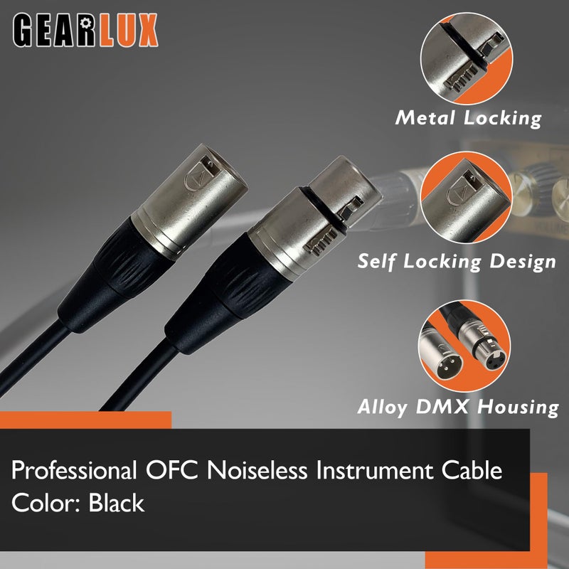 Gearlux كابل جيرلوكس DMX، 3 دبابيس، ذكر إلى أنثى، 25 قدم - 4 عبوات - Image 4
